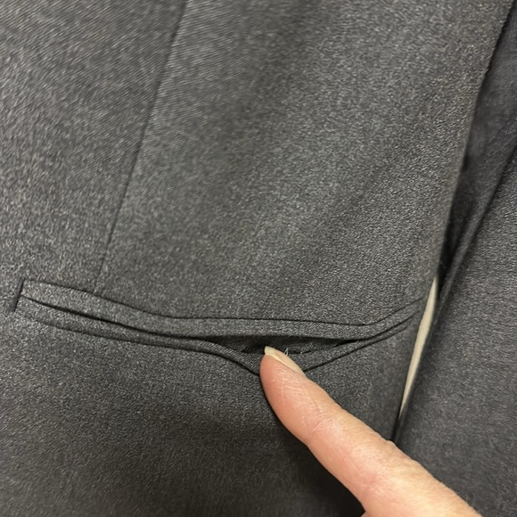 Calvin Klein Dark Gray 1 Button Front Blazer Jacket 3 Faux Pockets Womens 10P - Picture 6 of 13